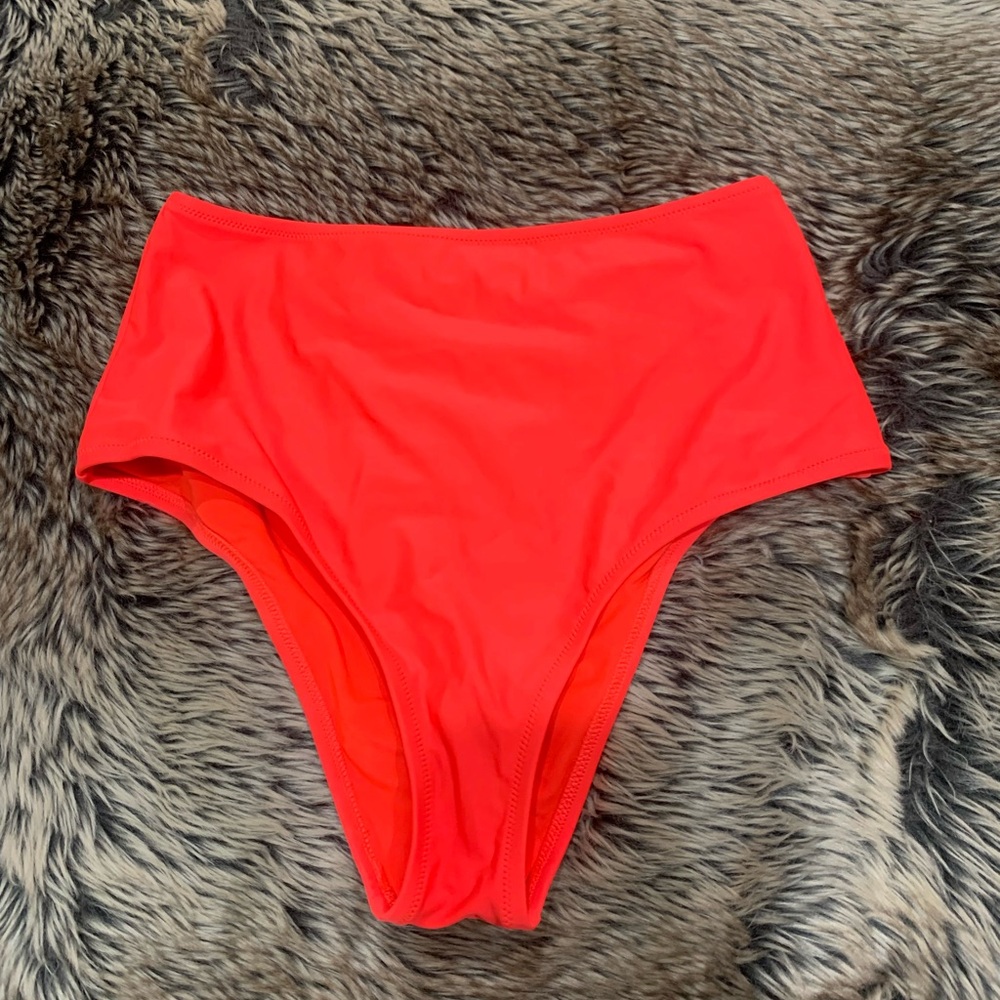Aerie Womens Orange High Waist cheeky swimsuit Bottom Size M NWOT